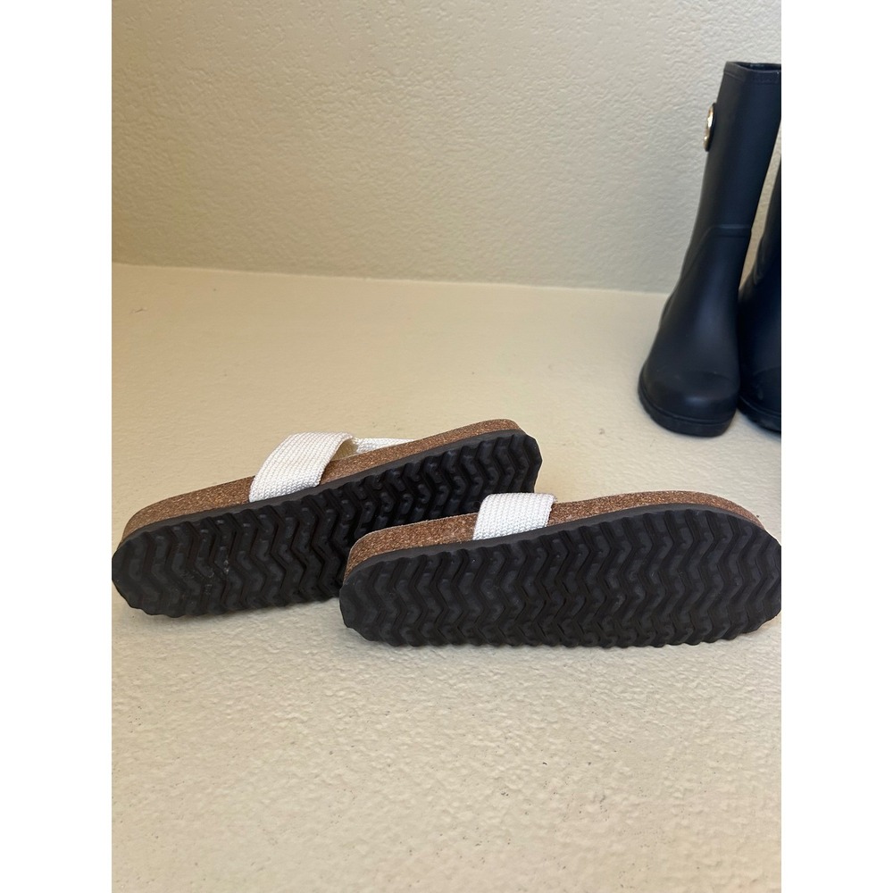 Arcopedico Vega White Woven Stretch Thong Sandals Womens 38 Portugal Comfort - Picture 4 of 4